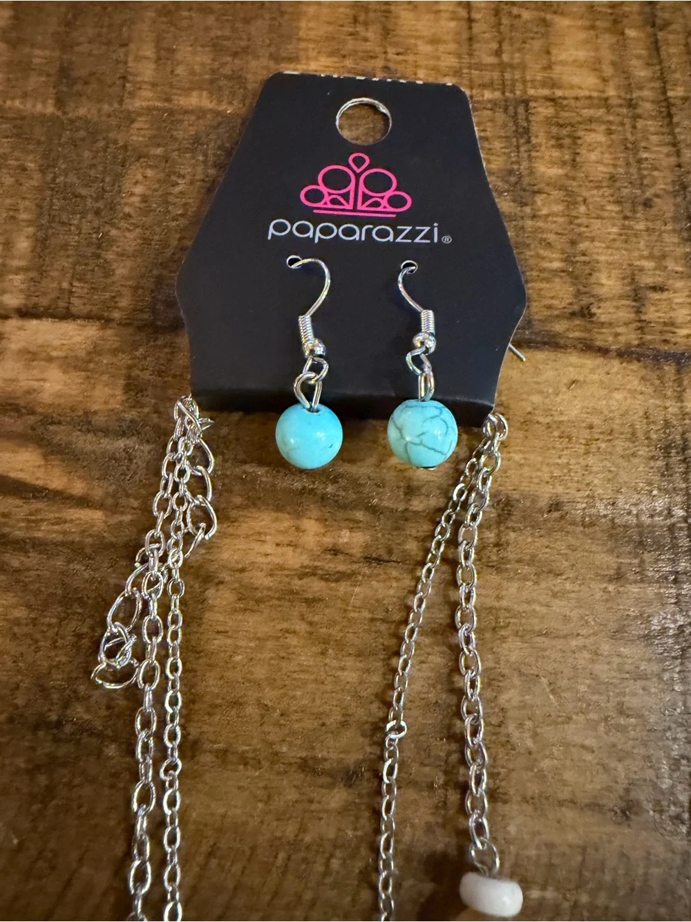 Paparazzi Silver-Tone Turquoise and White Butterfly Necklace